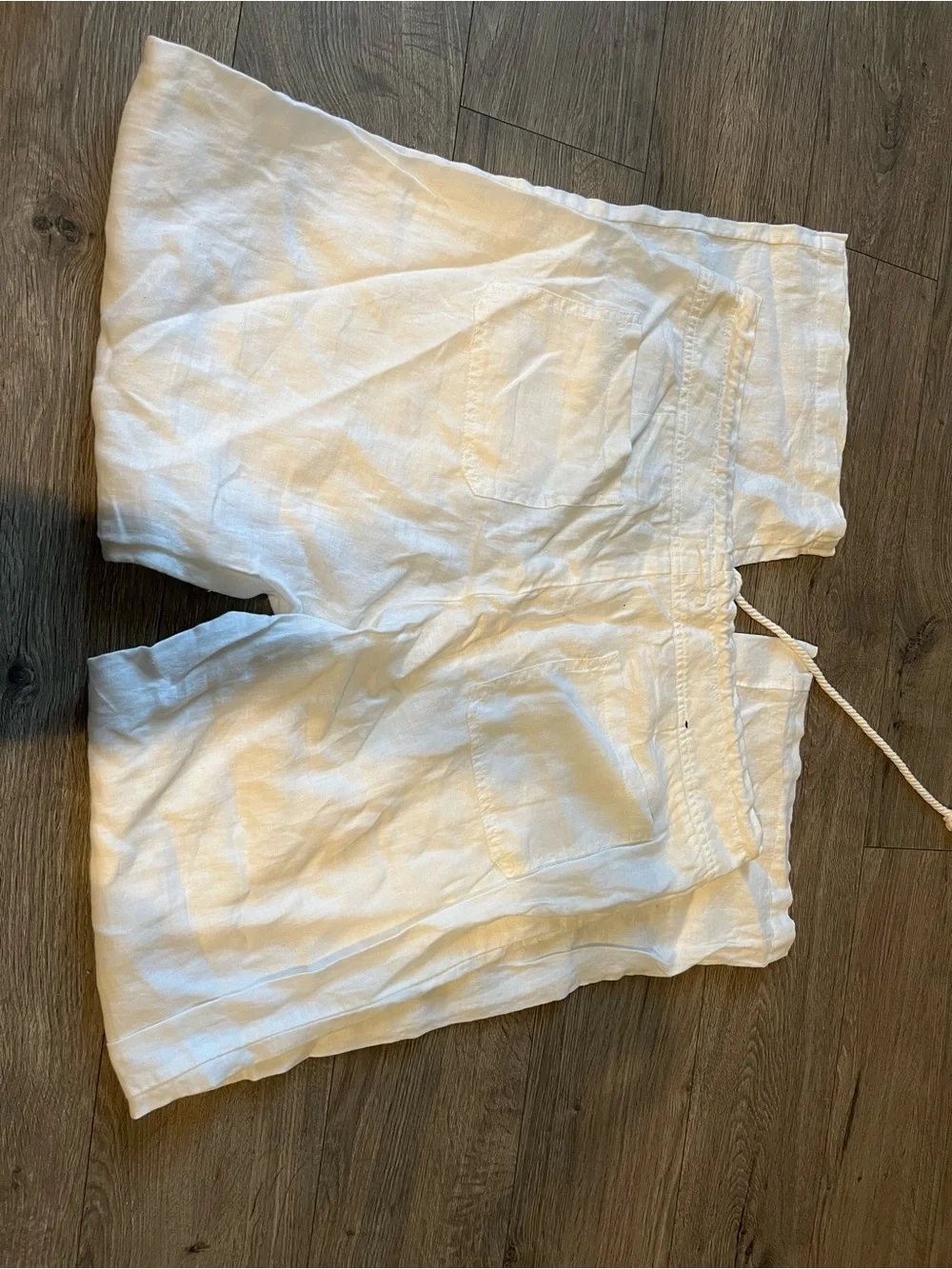 Banana Republic Women's White Linen Drawstring Chinos